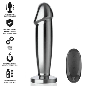 INTENSE - PLUG ANAL 10 VIBRATIONS GODE MÃTALLIQUE AVEC TÃLÃCOMMANDE S